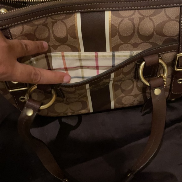 Coach Large Double Zip Satchel - Brown PVC - Picture 8 of 11